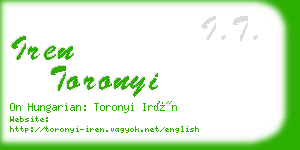 iren toronyi business card